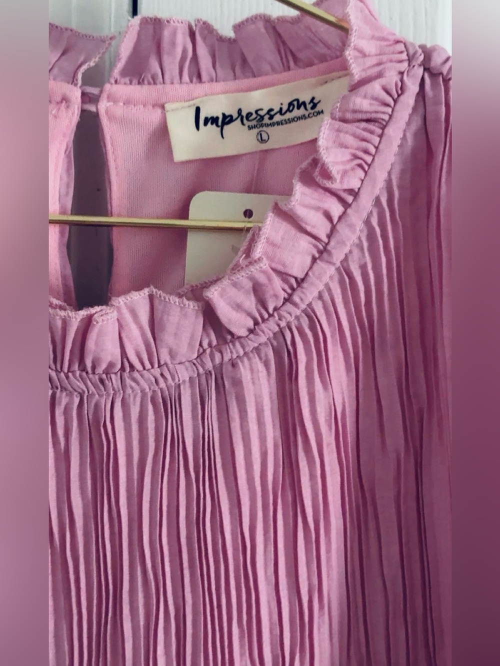 IMPRESSIONS SOUTHERN CHIC TOP IN PINK• Size Large - Picture 3 of 14